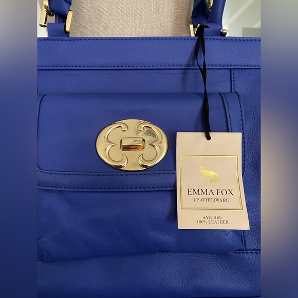 🦊 Emma Fox Electric Blue leather satchel - Picture 3 of 7